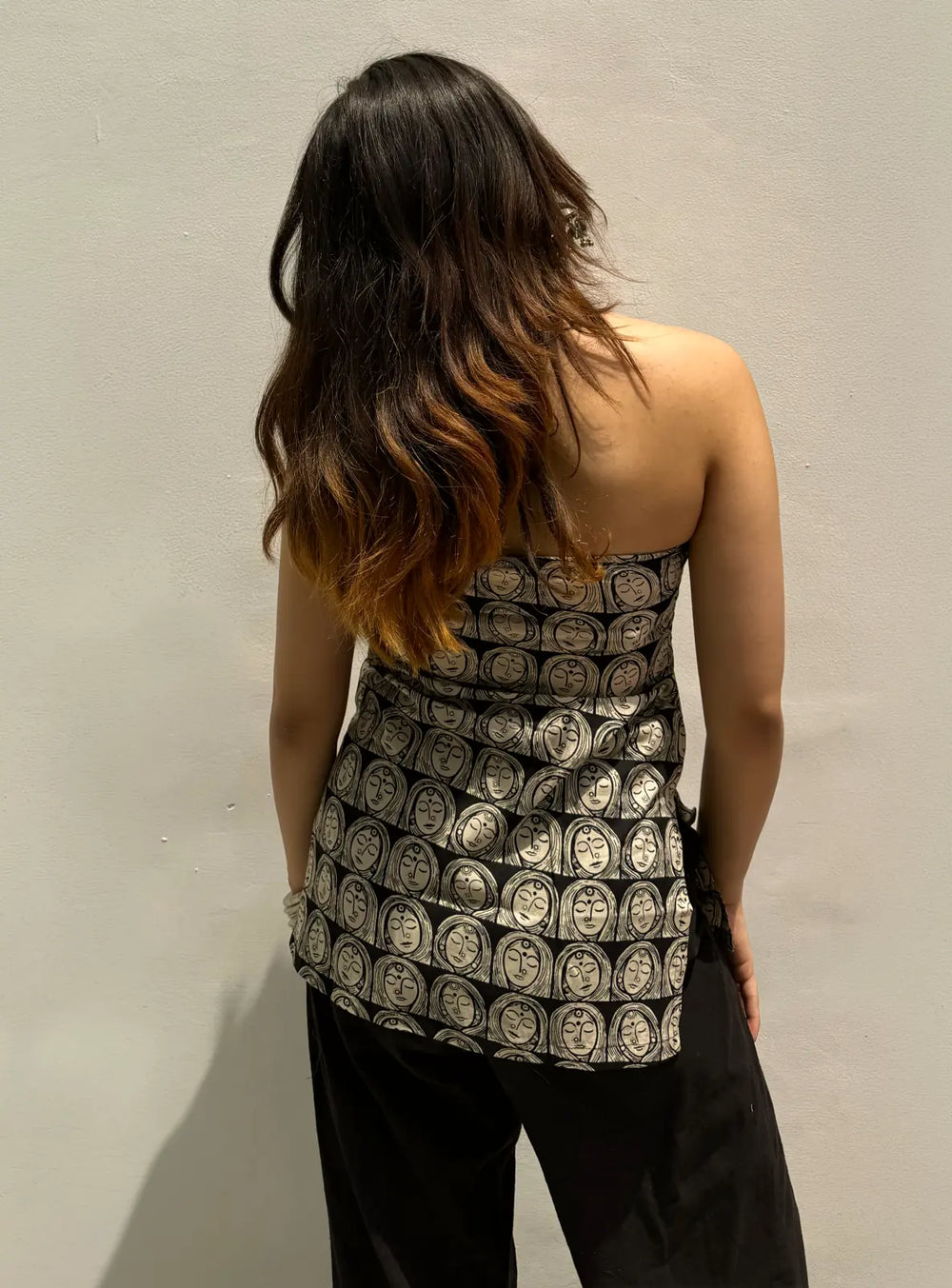 Classy Printed  Halter Neck Sleevless Kurti