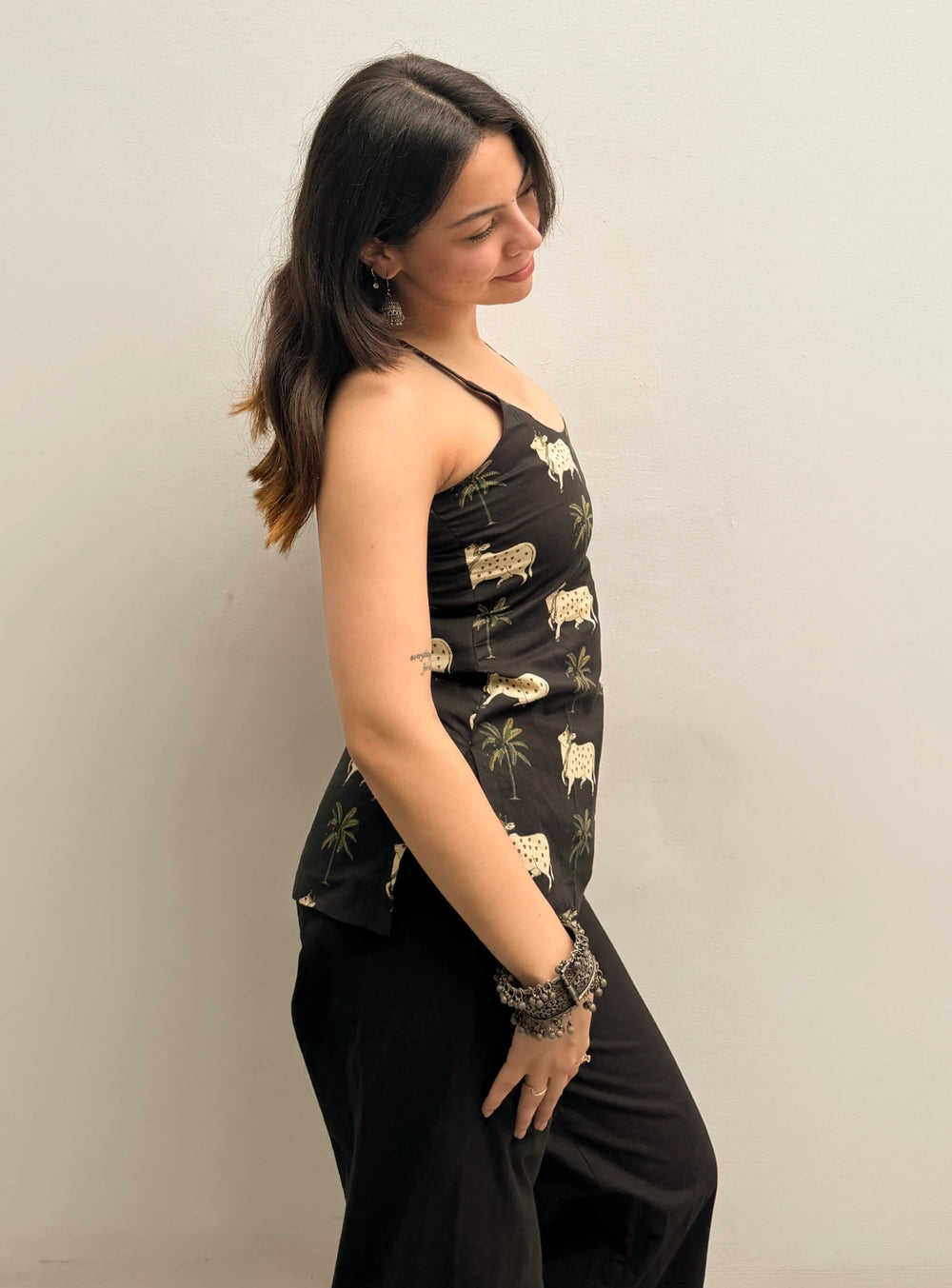 Beutiful Animal Printed Sleevless Kurti