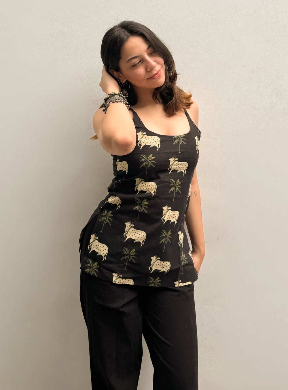 Beutiful Animal Printed Sleevless Kurti