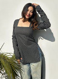 Classy Black Square Neck Kurti