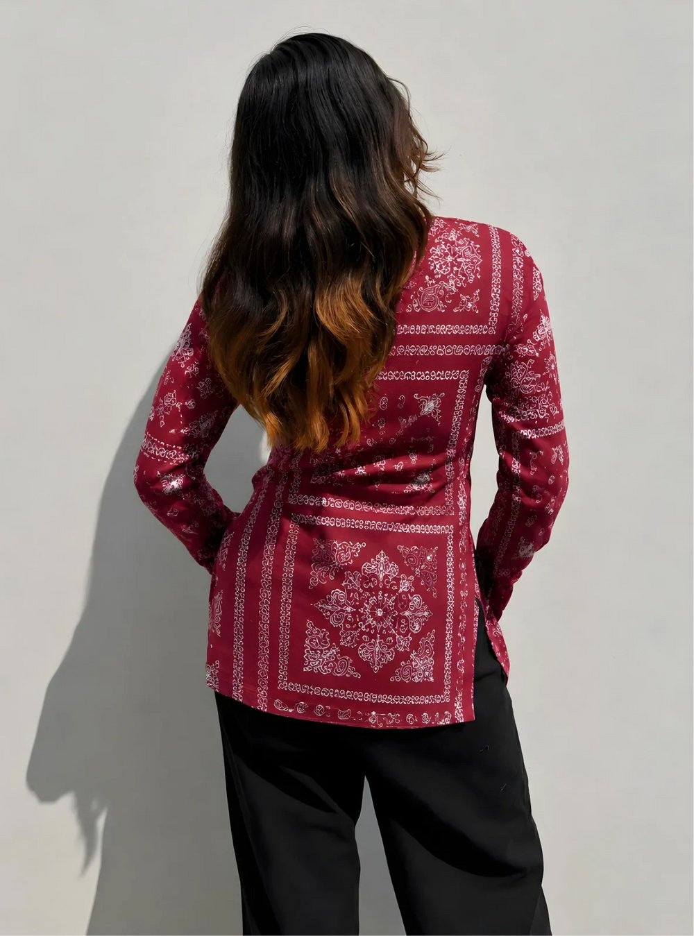 Trendy Square Neck Full Sleevs kurti
