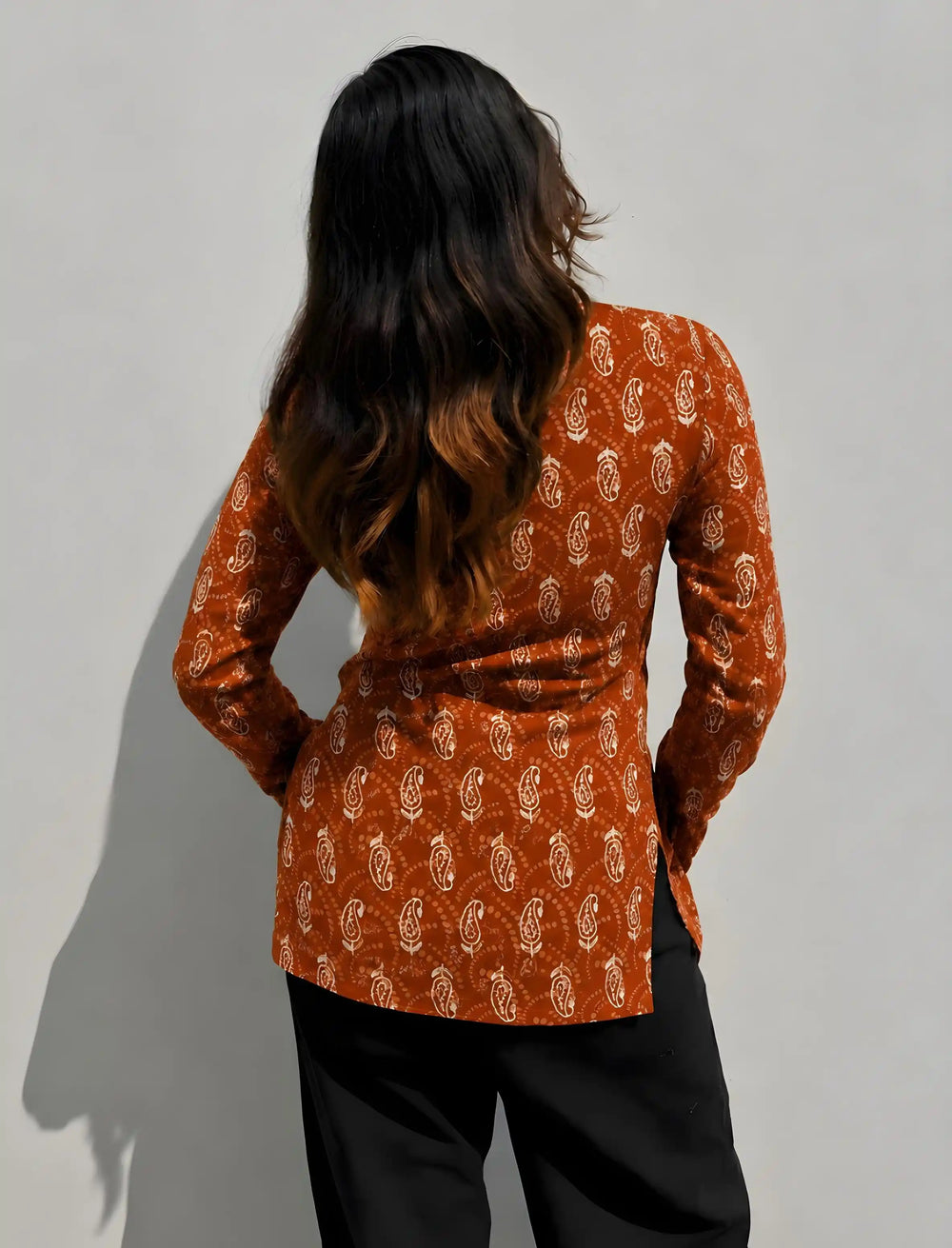 Trendy Square Neck Full Sleevs Kurti