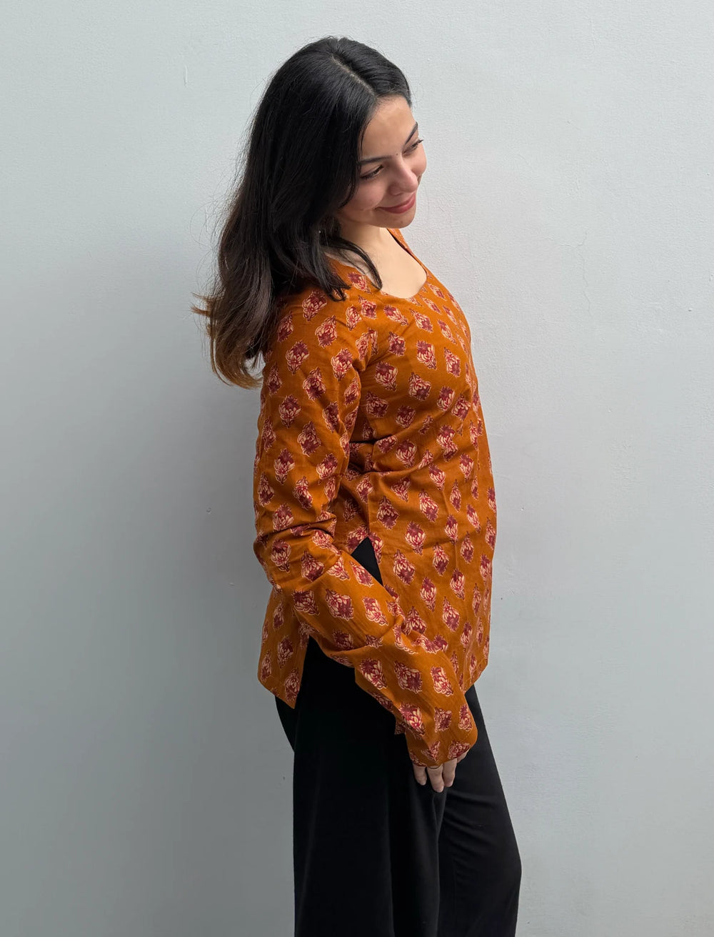 Beutiful Round Neck Full Sleevs Kurti