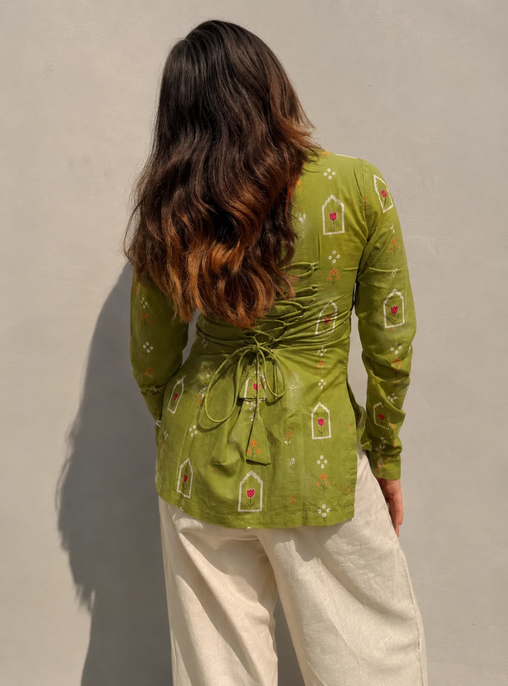 Beutiful Square Neck Corset Back Full Sleevs Kurti