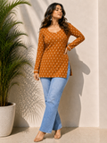 Tan Orange Short Kurti