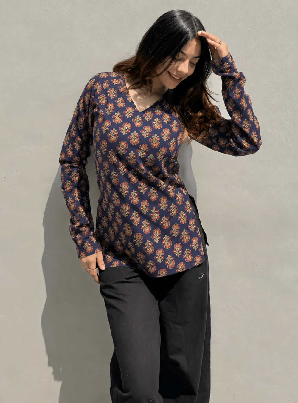 Classy Printed Full Sleevs kurti