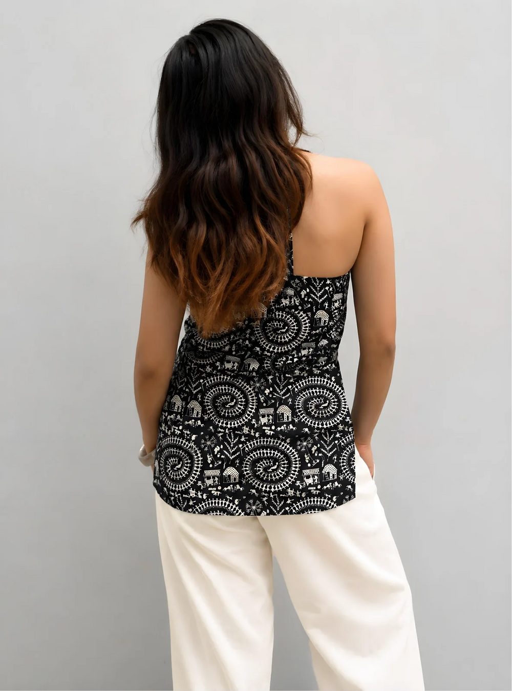 Trendy Black Halter Neck Sleevless Kurti