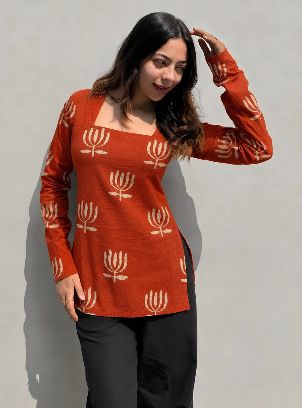 Beutiful Corset Back Full Sleevs kurti