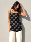 Trending Black Corset Back Sleevless Kurti