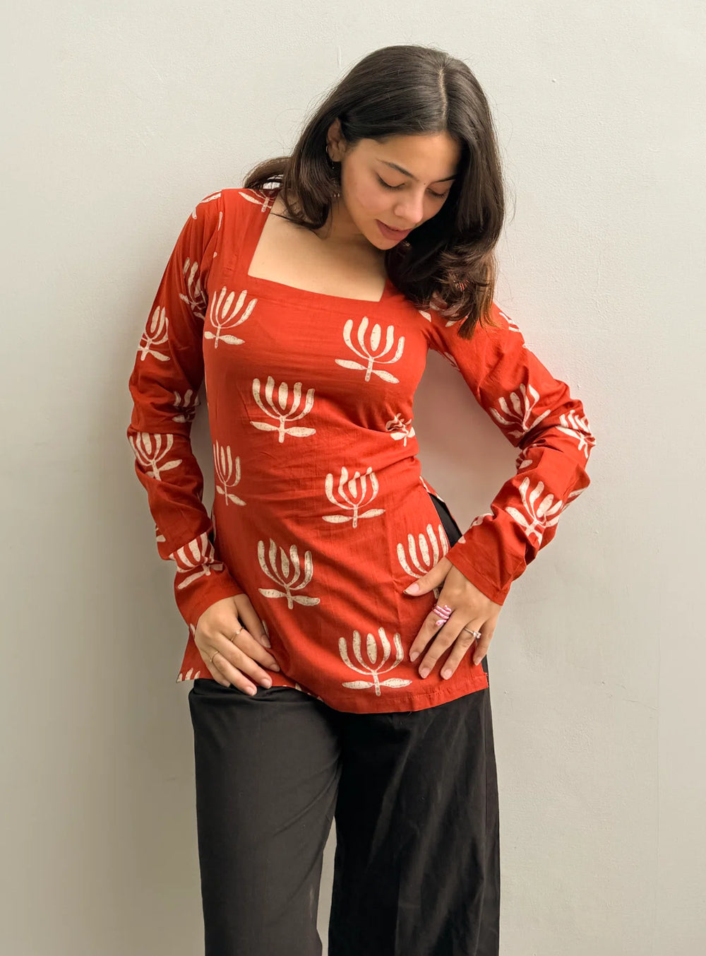 Beutiful Corset Back Full Sleevs kurti