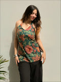 Bestselling Dark Green  Halter Neck Sleevless Kurti
