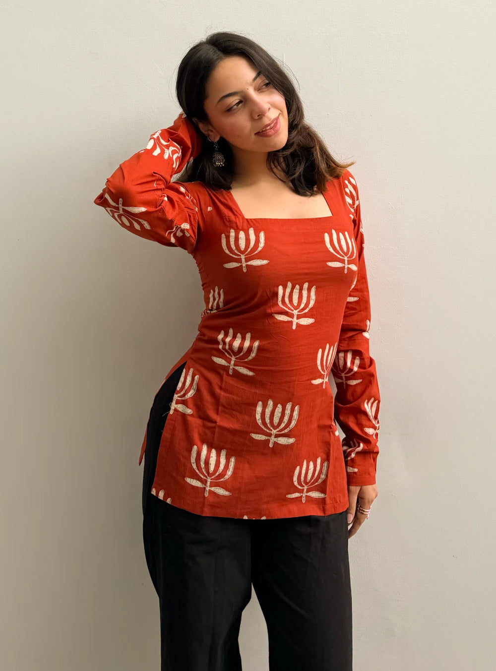 Beutiful Corset Back Full Sleevs kurti