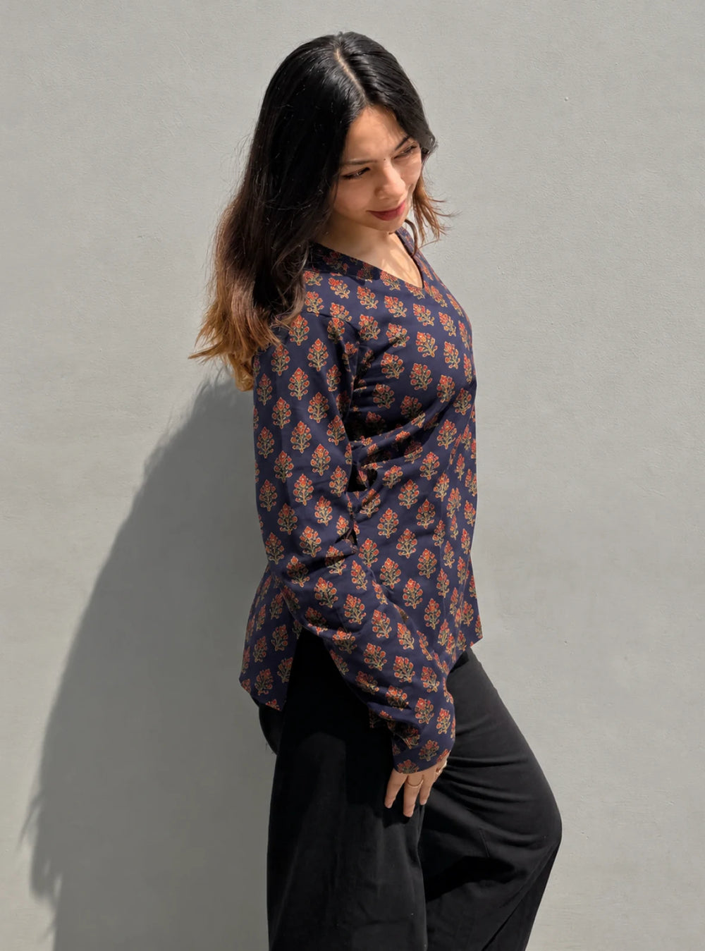 Classy Printed Full Sleevs kurti
